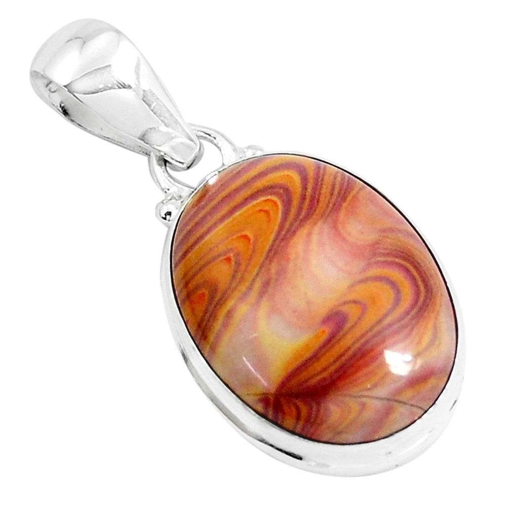 15.08cts natural heckonite rainbow 925 sterling silver pendant jewelry p49345