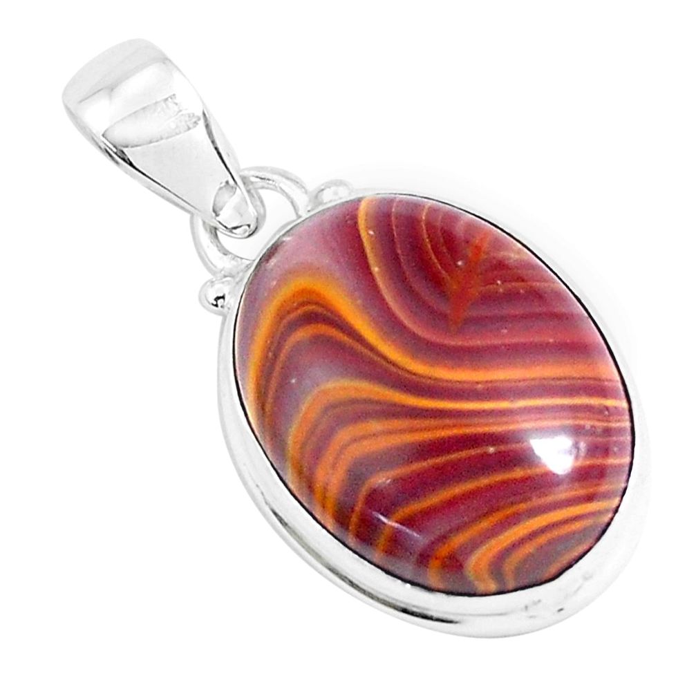 15.08cts natural heckonite rainbow 925 sterling silver pendant jewelry p49349