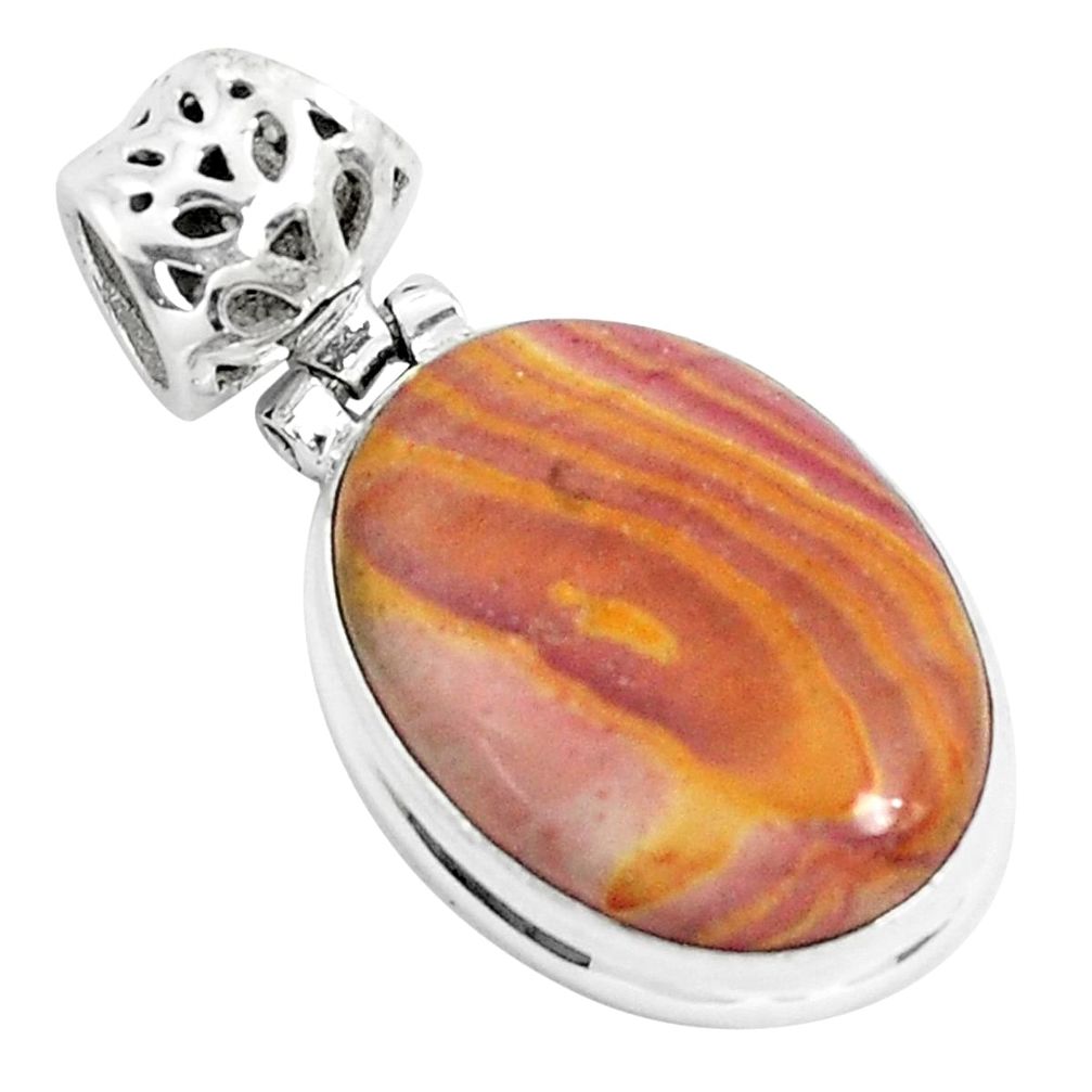 15.05cts natural heckonite rainbow 925 sterling silver pendant jewelry p49365