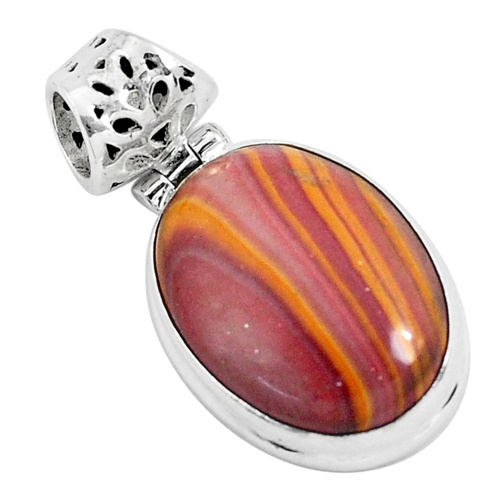 15.58cts natural heckonite rainbow 925 sterling silver pendant jewelry p49369