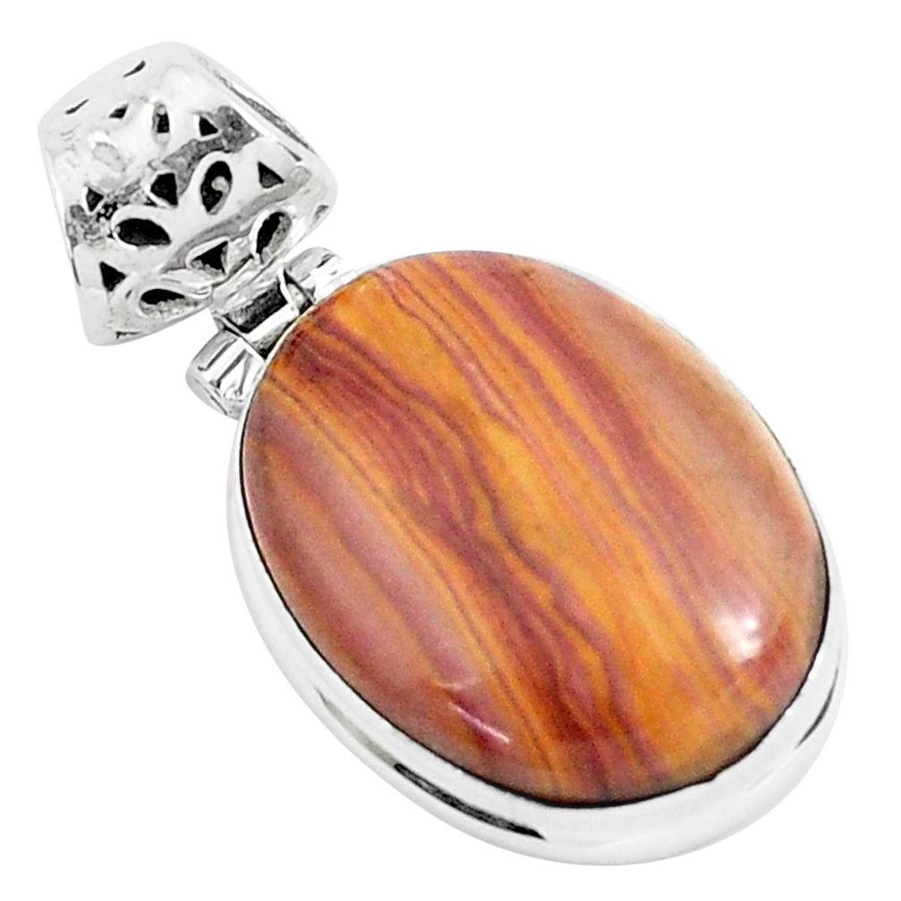 16.18cts natural heckonite rainbow 925 sterling silver pendant jewelry p49379