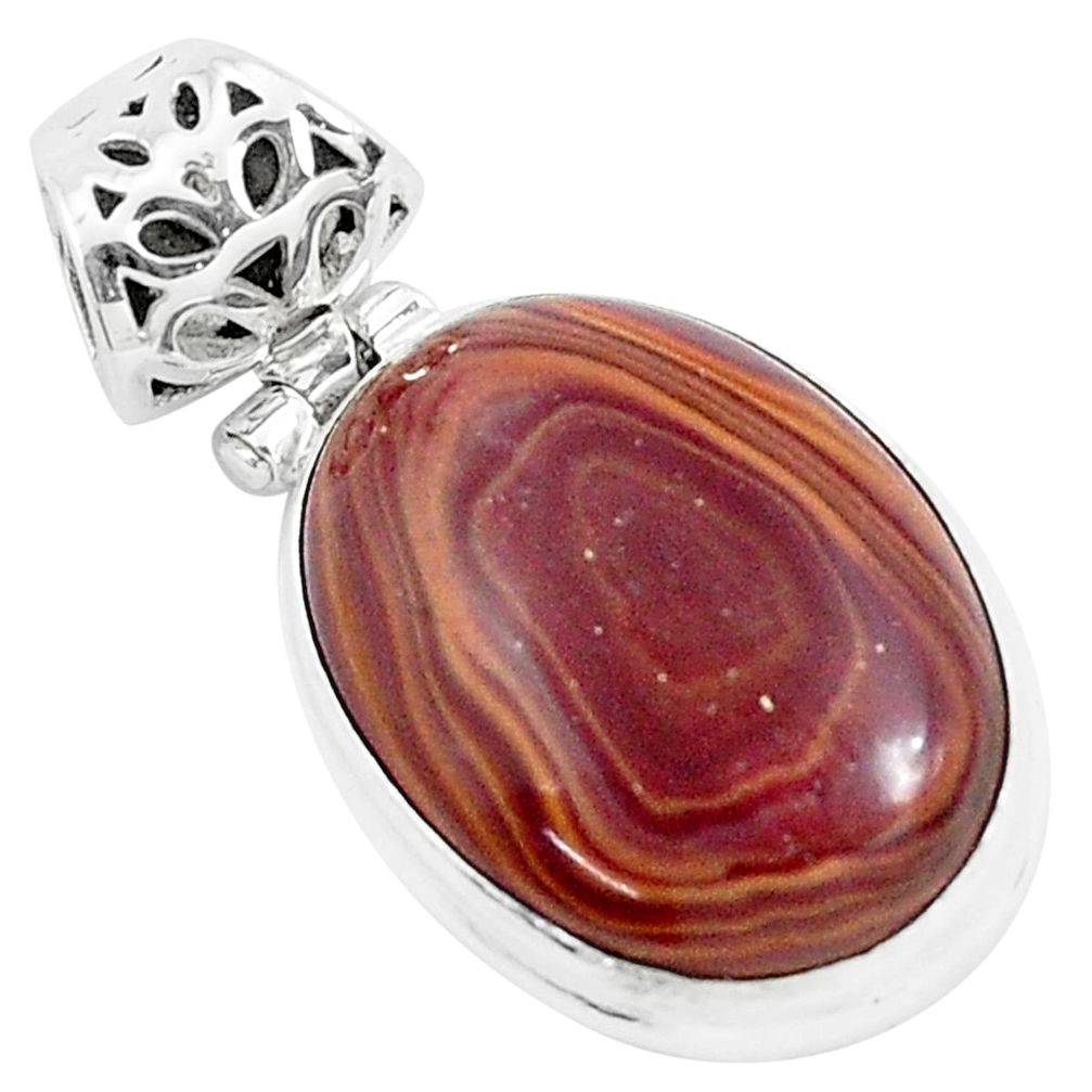 15.08cts natural heckonite rainbow 925 sterling silver pendant jewelry p49380