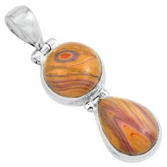 Clearance Sale- 12.36cts natural heckonite rainbow 925 sterling silver pendant jewelry p67644