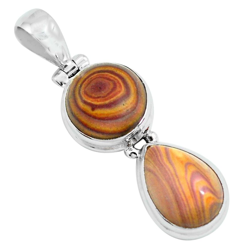 12.36cts natural heckonite rainbow 925 sterling silver pendant jewelry p67649