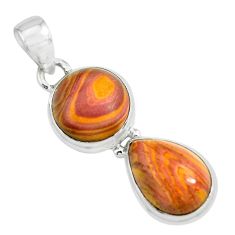 12.31cts natural heckonite rainbow 925 sterling silver pendant jewelry p67758