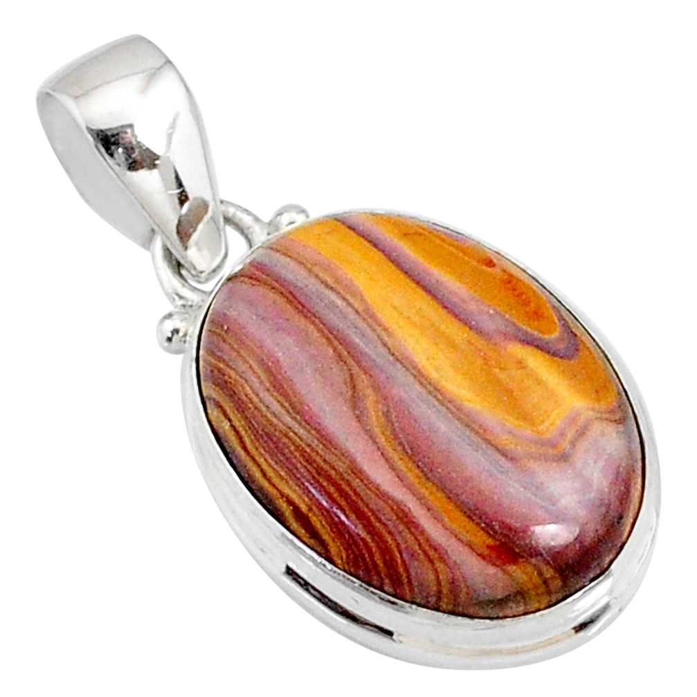 13.70cts natural heckonite rainbow 925 sterling silver pendant jewelry r72908