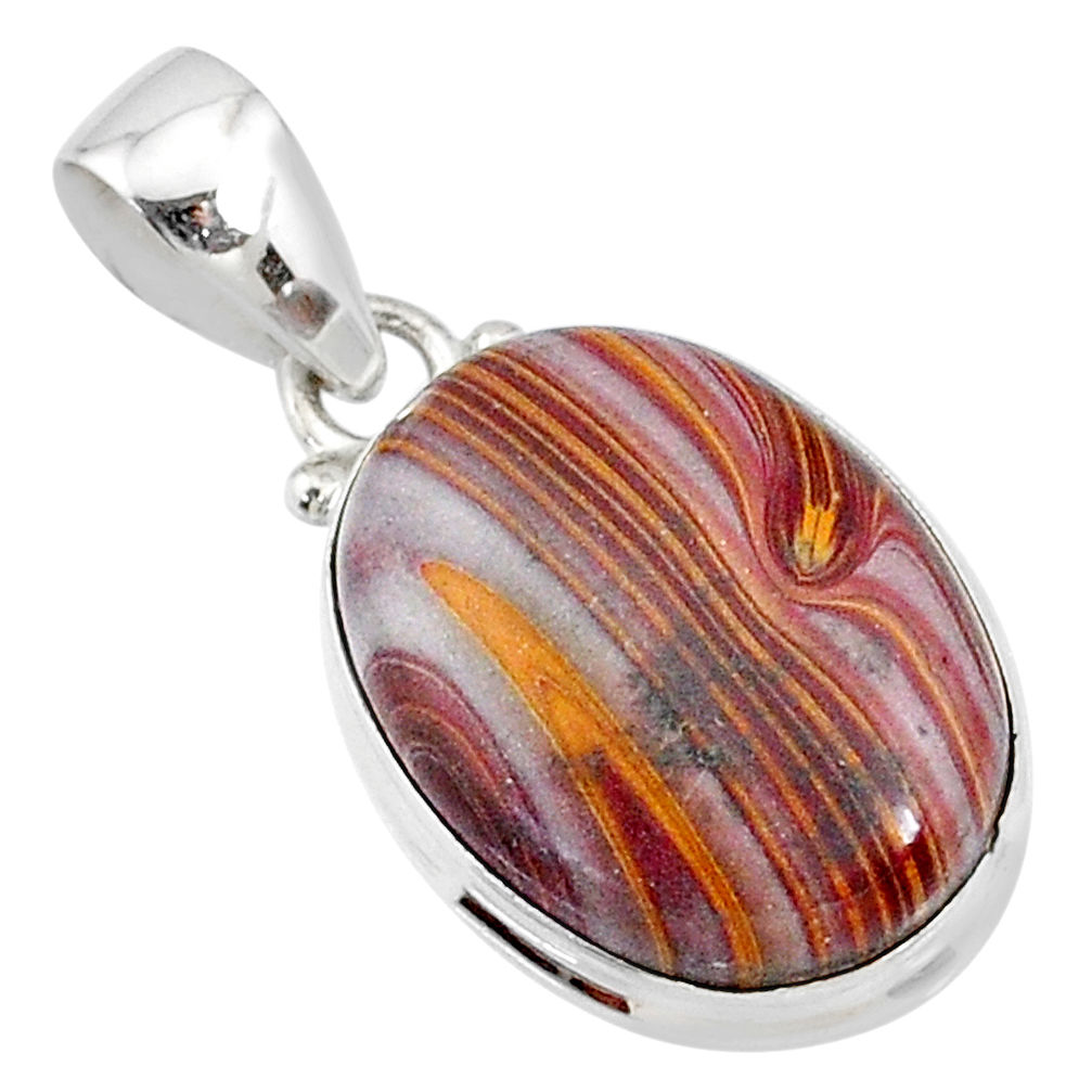13.70cts natural heckonite rainbow 925 sterling silver pendant jewelry r72926