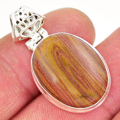 15.10cts natural heckonite rainbow 925 sterling silver pendant jewelry y19026
