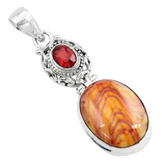 Clearance Sale- 15.33cts natural heckonite rainbow garnet 925 sterling silver pendant p49363
