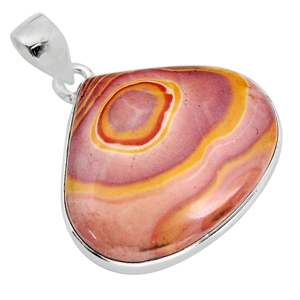 16.06cts natural heckonite rainbow heart sterling silver pendant jewelry y77483