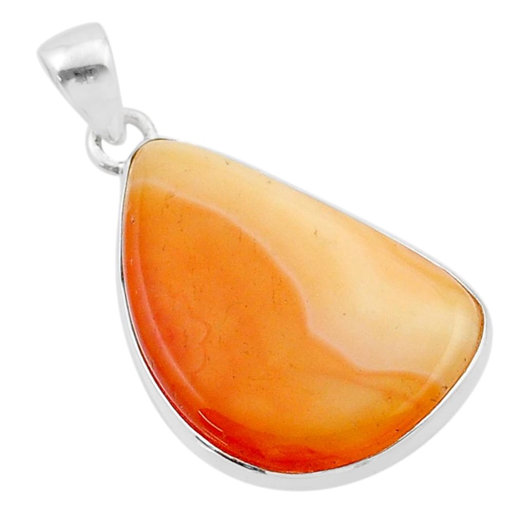 14.62cts natural honey botswana agate 925 sterling silver pendant jewelry u40248