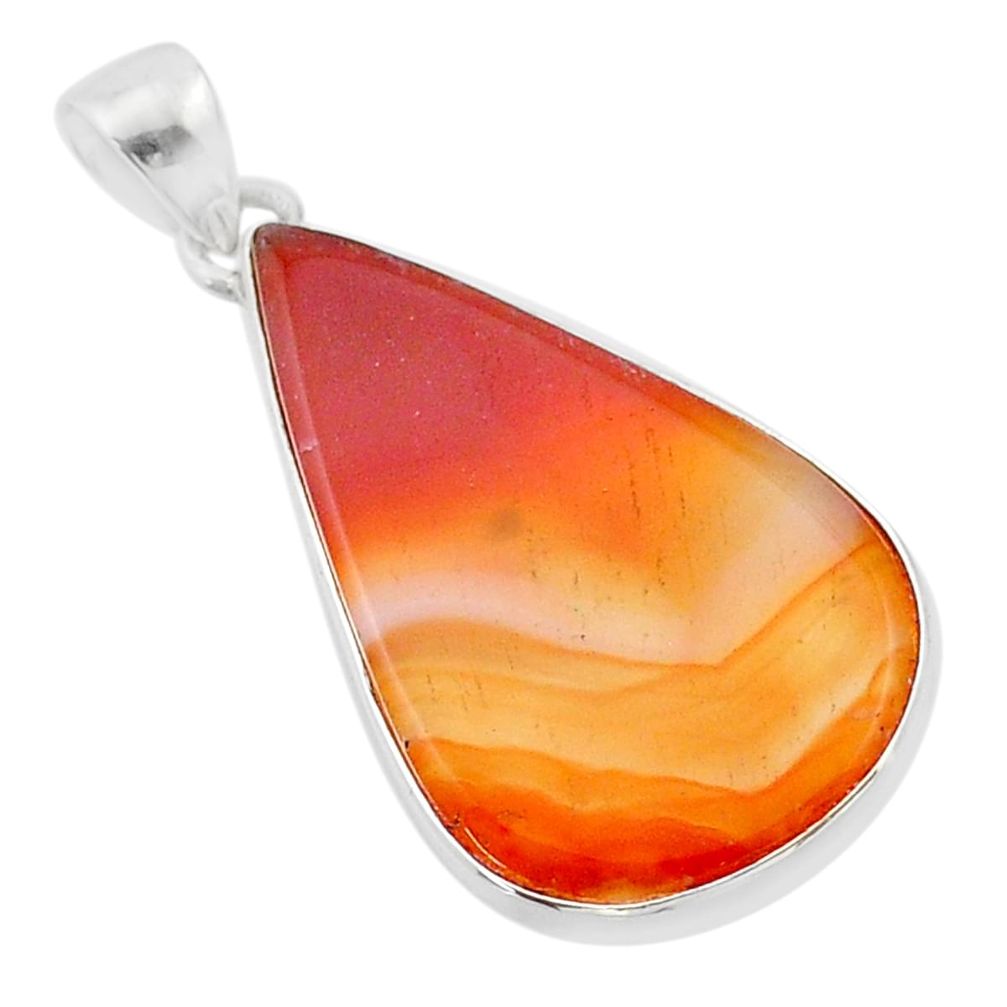 14.47cts natural honey botswana agate 925 sterling silver pendant jewelry u40264