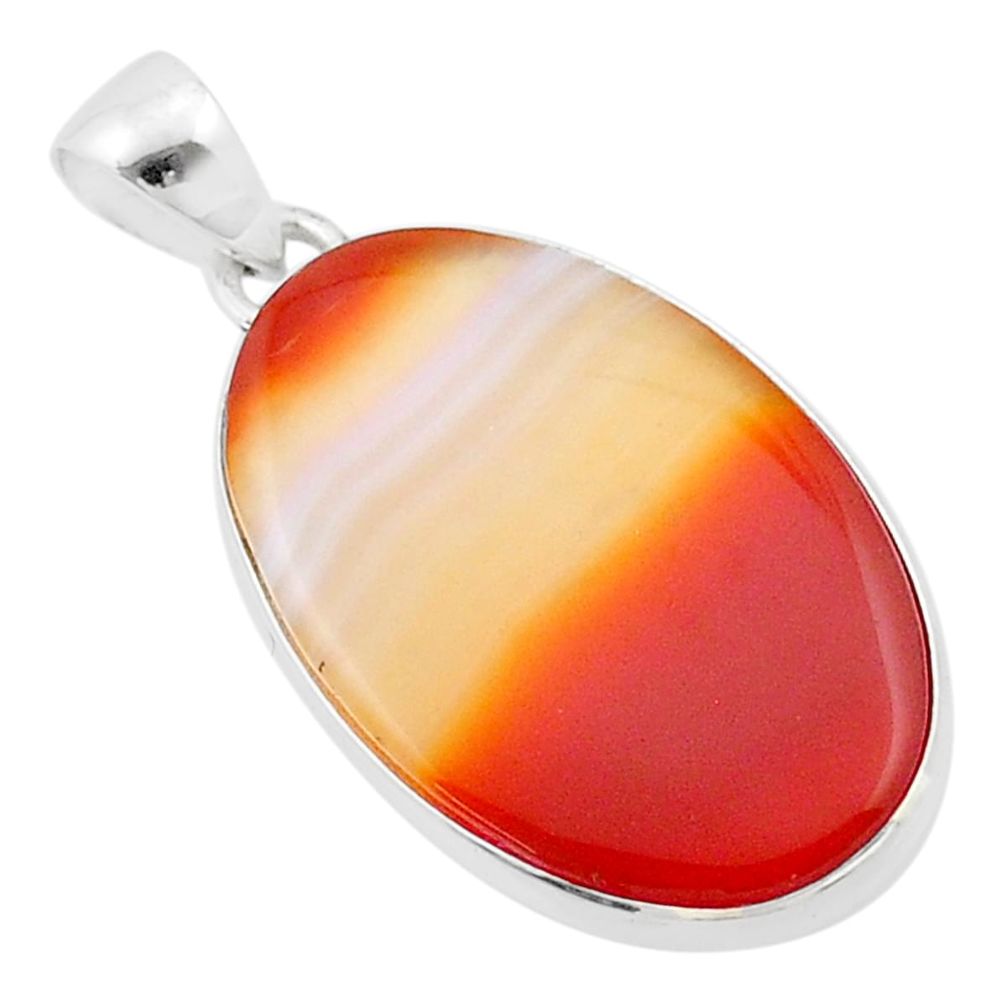 14.57cts natural honey botswana agate 925 sterling silver pendant jewelry u40269