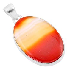 14.47cts natural honey botswana agate oval 925 sterling silver pendant u40265