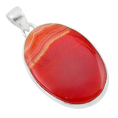 16.87cts natural honey botswana agate oval 925 sterling silver pendant u40268