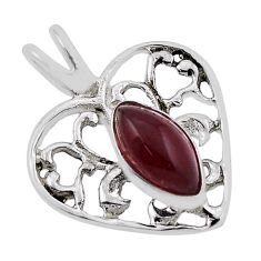 1.94cts natural honey onyx marquise 925 sterling silver heart pendant n34485