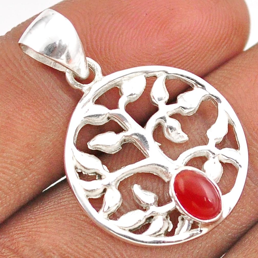 1.02cts natural honey onyx oval 925 sterling silver tree of life pendant t88567