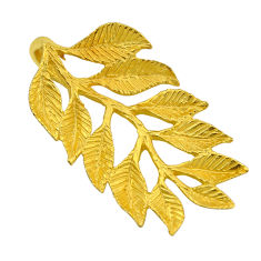6.25gms natural indonesian bali style solid leaf 925 silver gold pendant y83310