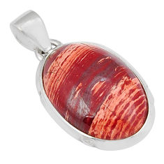 13.99cts natural jasper red 925 sterling silver pendant jewelry y23563
