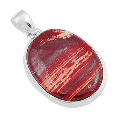 19.70cts natural jasper red oval 925 sterling silver pendant jewelry y23316
