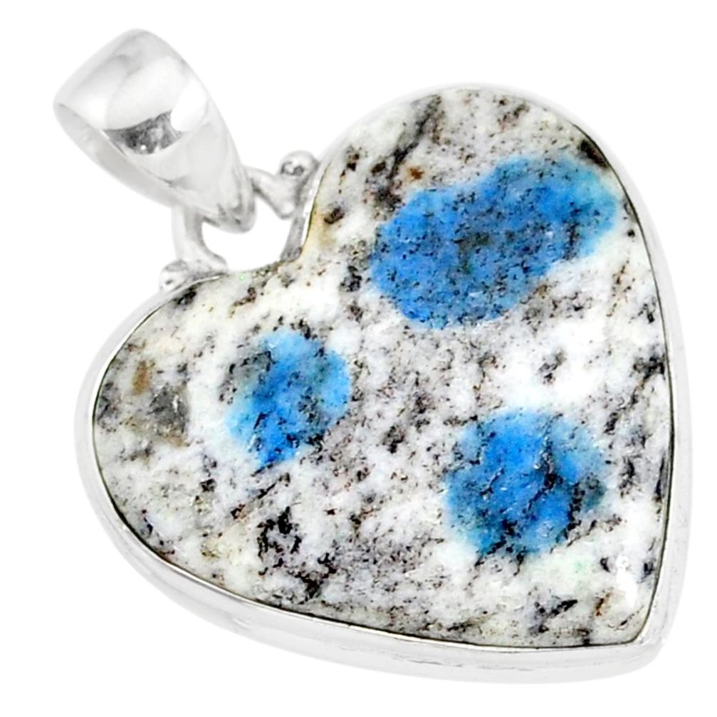 14.42cts natural k2 blue (azurite in quartz) 925 sterling silver pendant r86296