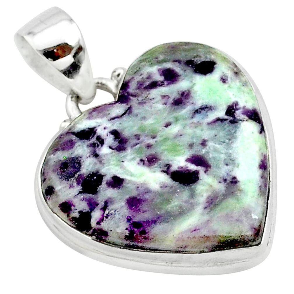 18.60cts heart kammererite 925 sterling silver pendant jewelry t23045