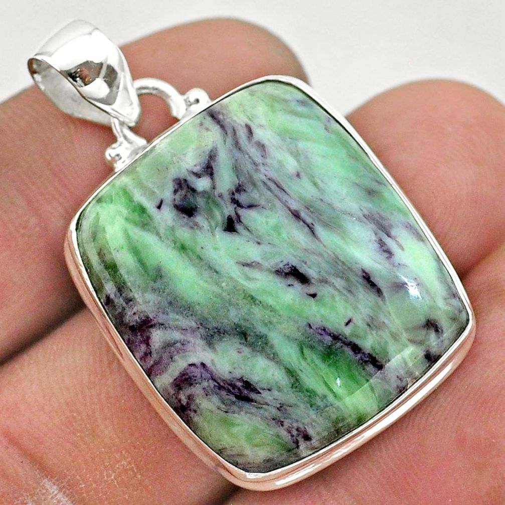 31.99cts natural kammererite 925 sterling silver handmade pendant jewelry t42719