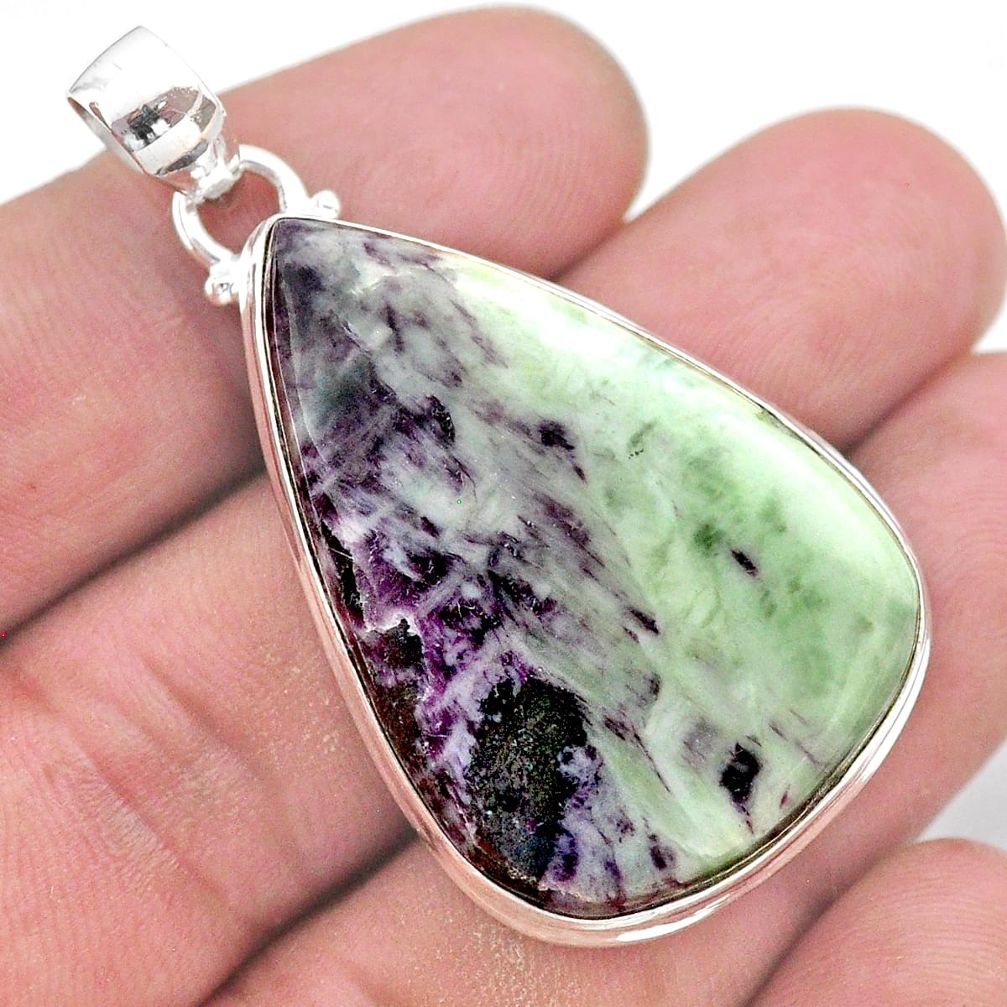 Handmade 45.41cts natural kammererite 925 sterling silver pendant jewelry t46254