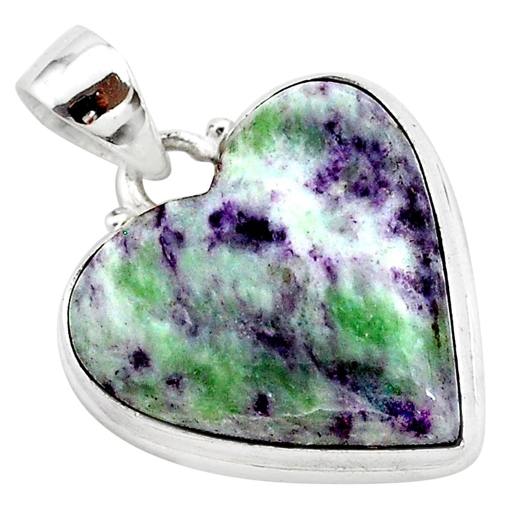 18.15cts heart kammererite heart 925 sterling silver pendant jewelry t23051