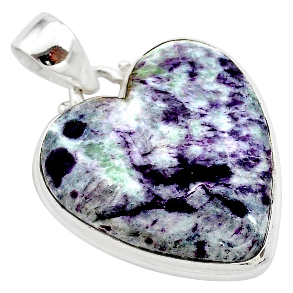 22.05cts heart kammererite heart 925 sterling silver pendant jewelry t23055