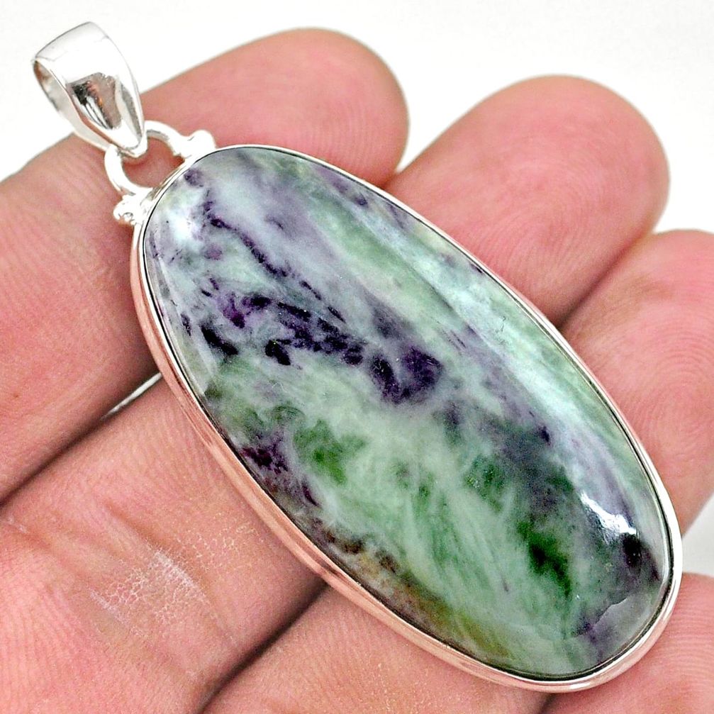 35.55cts natural kammererite oval 925 sterling silver pendant jewelry t42692