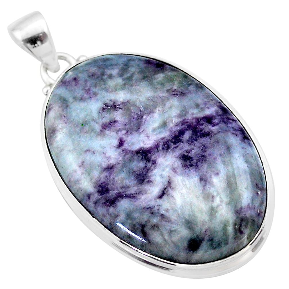 35.36cts natural kammererite oval 925 sterling silver pendant jewelry t46083