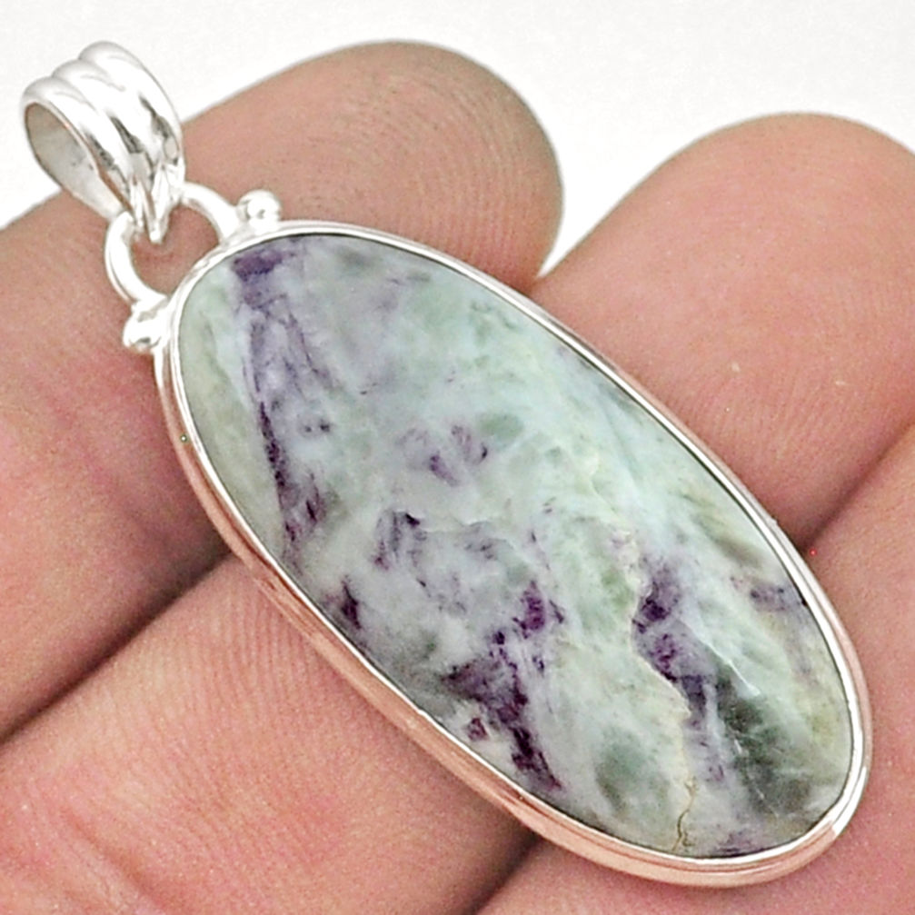 24.46cts natural kammererite oval 925 sterling silver pendant jewelry u50768