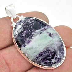 32.45cts natural kammererite oval 925 sterling silver pendant jewelry u50776
