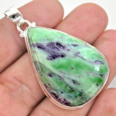 40.69cts natural kammererite pear 925 sterling silver pendant jewelry t42730