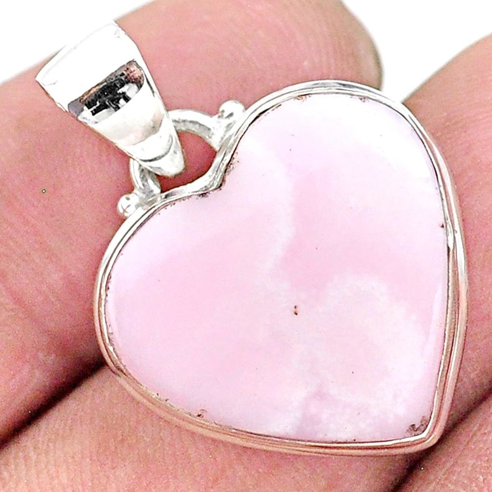 15.65cts natural lace agate 925 sterling silver heart pendantjewelry t13208