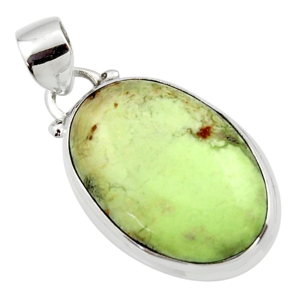 14.07cts natural lemon chrysoprase 925 sterling silver pendant jewelry r46142