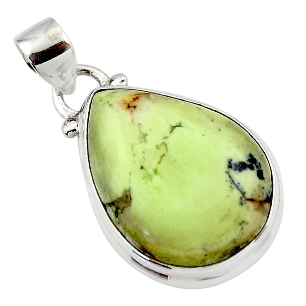 15.72cts natural lemon chrysoprase 925 sterling silver pendant jewelry r46143