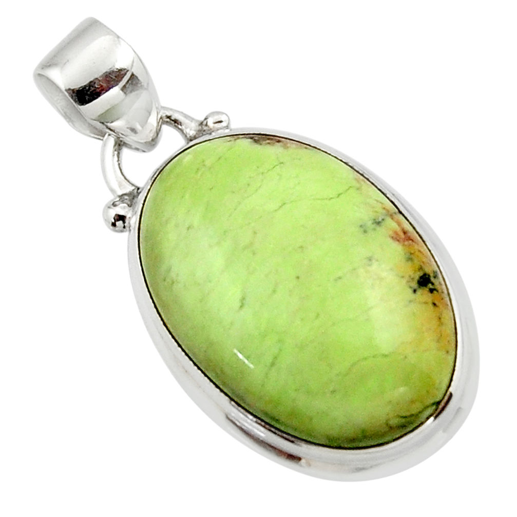 14.30cts natural lemon chrysoprase 925 sterling silver pendant jewelry r46145