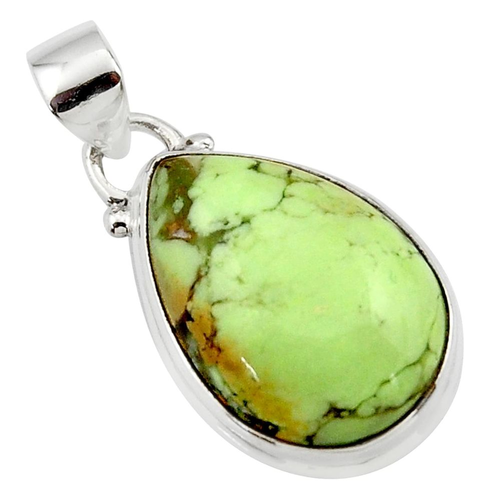 13.67cts natural lemon chrysoprase 925 sterling silver pendant jewelry r46149