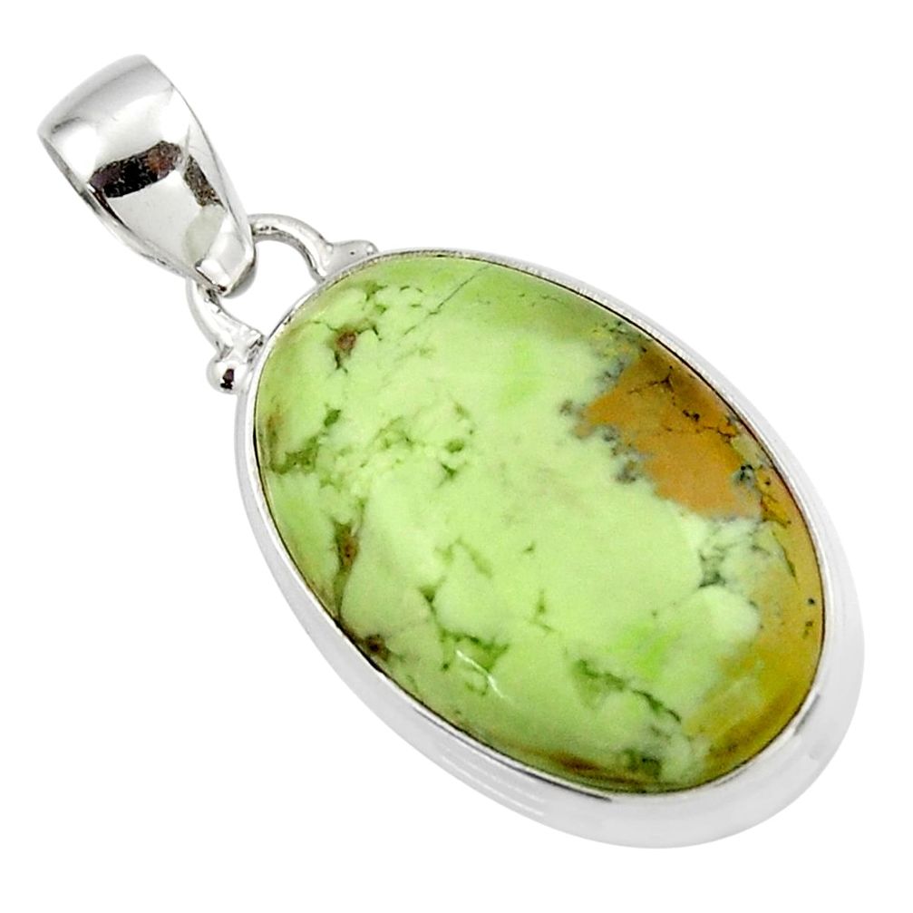 16.60cts natural lemon chrysoprase 925 sterling silver pendant jewelry r46153