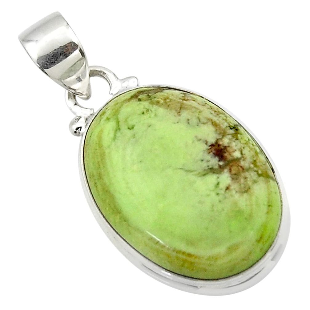 13.93cts natural lemon chrysoprase 925 sterling silver pendant jewelry r46154