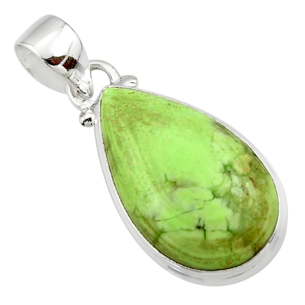 12.22cts natural lemon chrysoprase 925 sterling silver pendant jewelry r46155