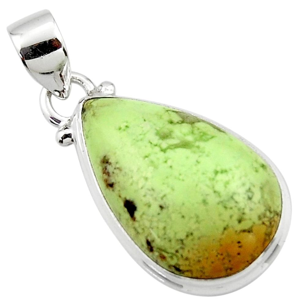 13.30cts natural lemon chrysoprase 925 sterling silver pendant jewelry r46157