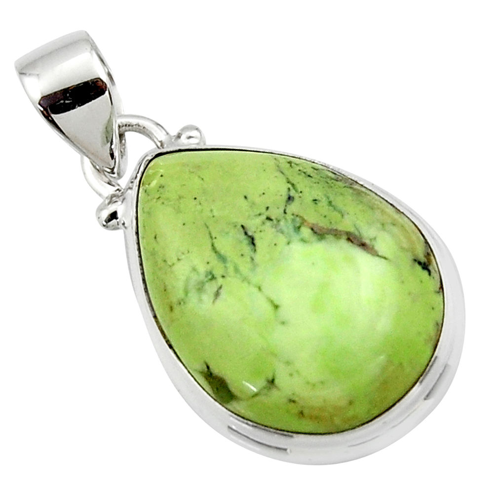 14.35cts natural lemon chrysoprase 925 sterling silver pendant jewelry r46158