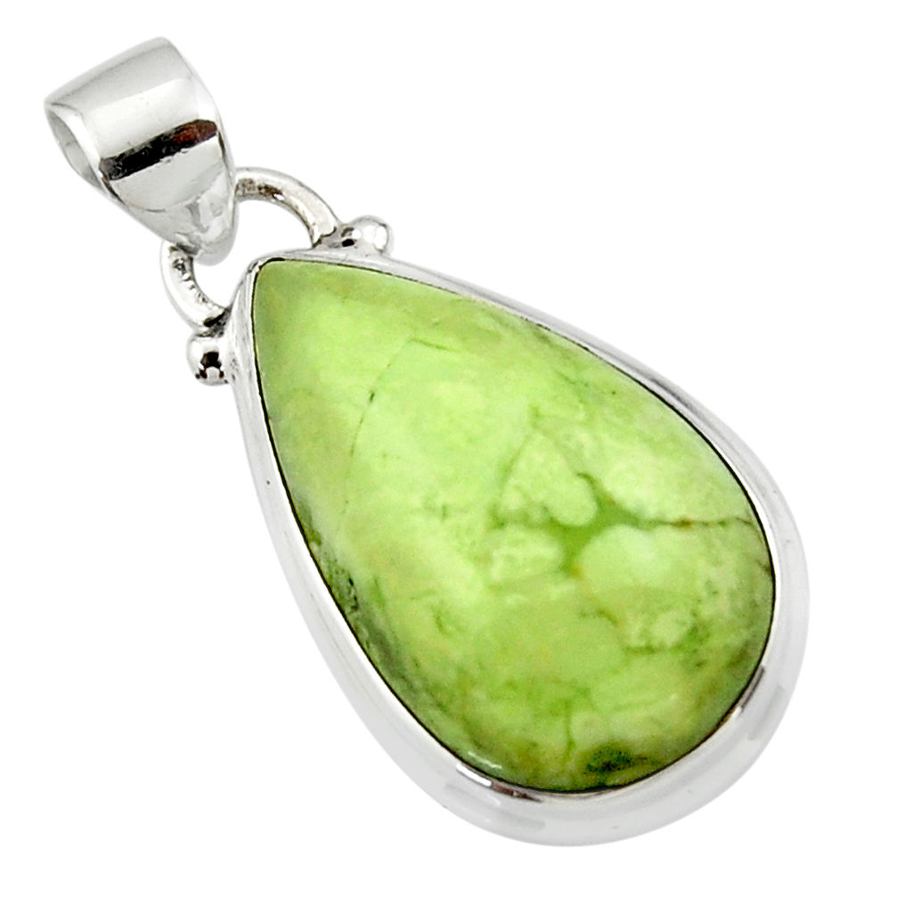 13.65cts natural lemon chrysoprase 925 sterling silver pendant jewelry r46159