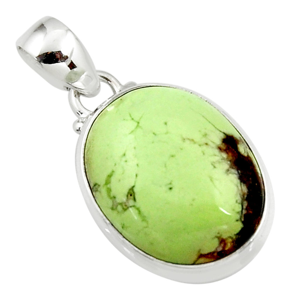 15.22cts natural lemon chrysoprase 925 sterling silver pendant jewelry r46921