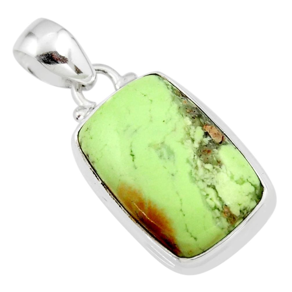 15.22cts natural lemon chrysoprase 925 sterling silver pendant jewelry r46922