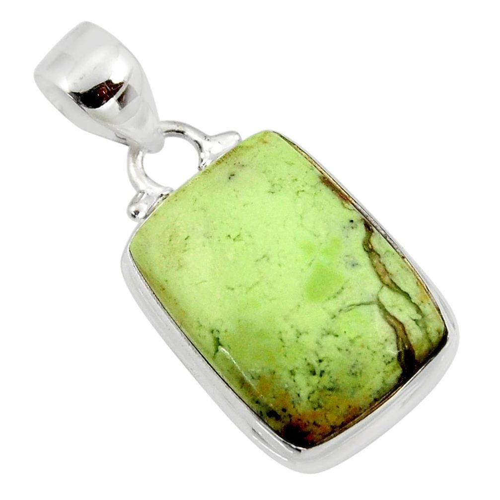 13.15cts natural lemon chrysoprase 925 sterling silver pendant jewelry r46923