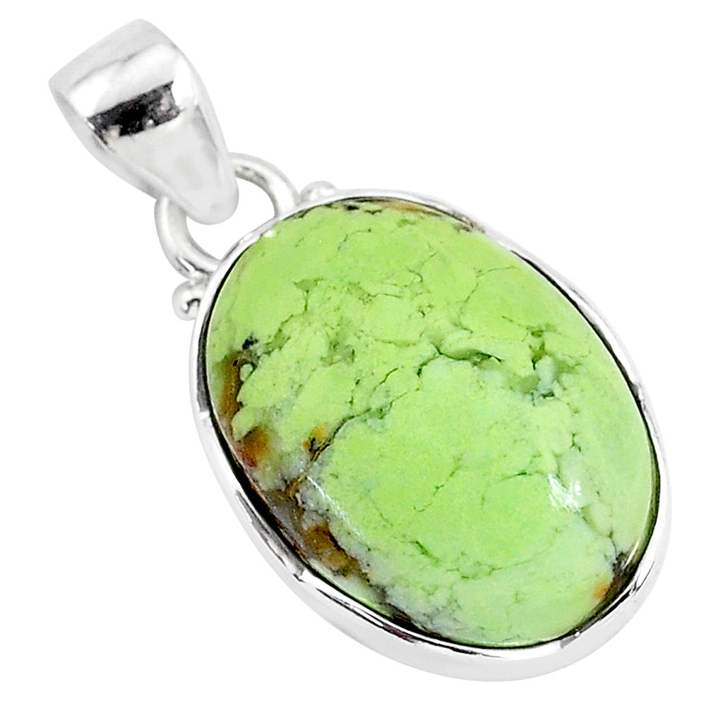 12.22cts natural lemon chrysoprase 925 sterling silver pendant jewelry r94583